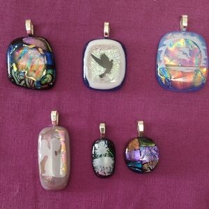 Artisan Colorful Glass Pendant Necklace Collection